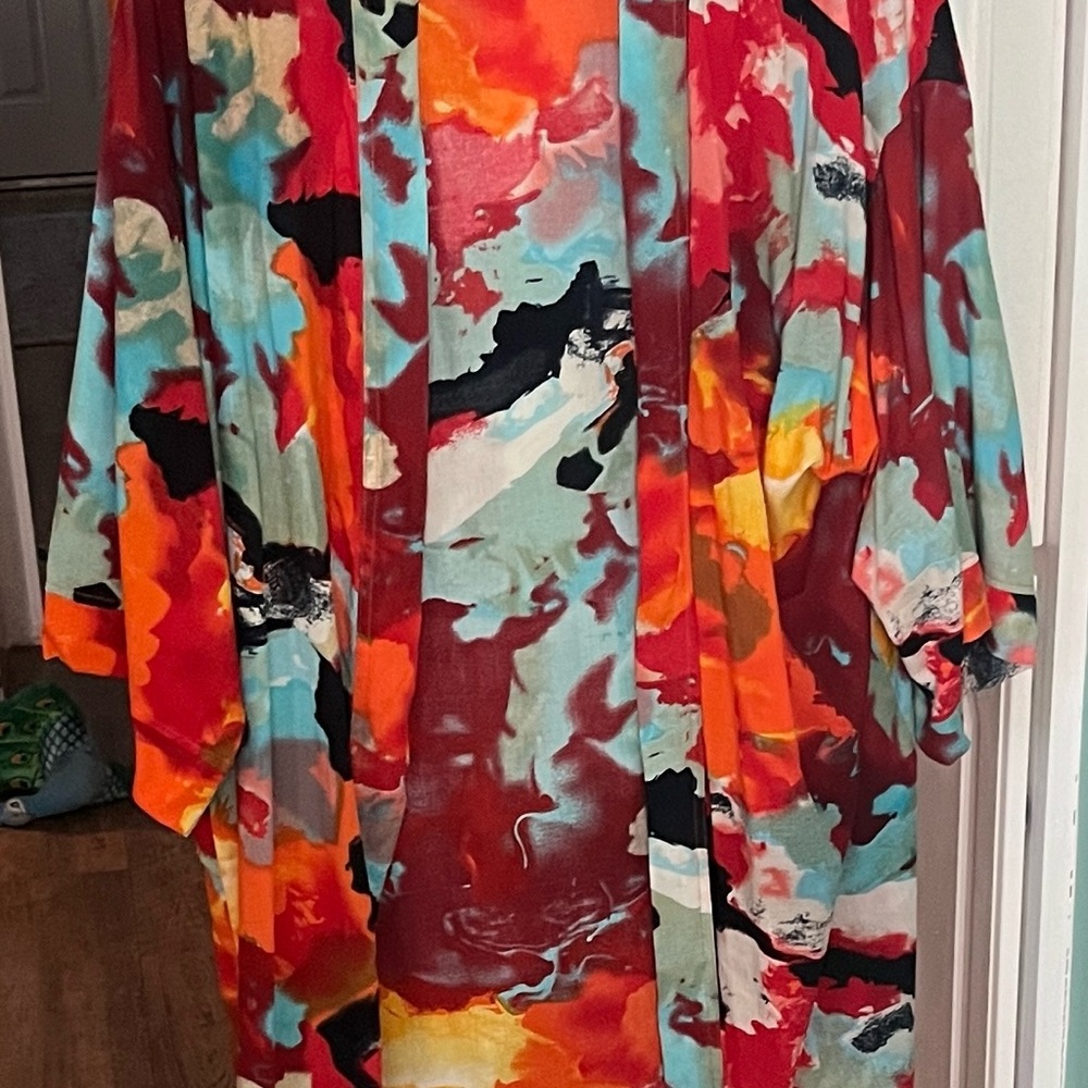 Shannon Passero Colorful Abstract Kimono Sz S/M